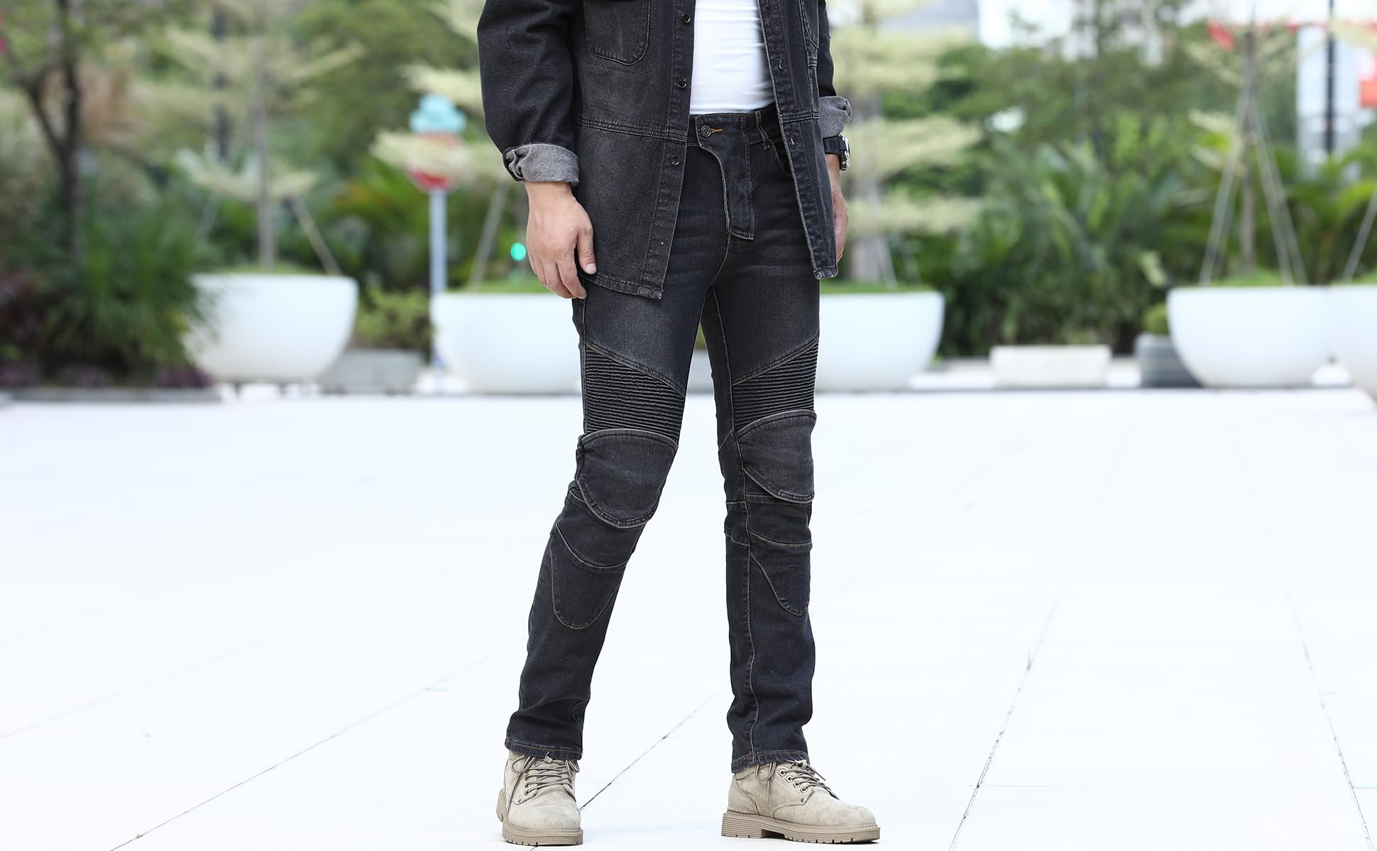 CTBQiTom Motorrad Jeans Herren mit Aramidfaser und CE-Schutz, Elastische Denim für Besser Komfort