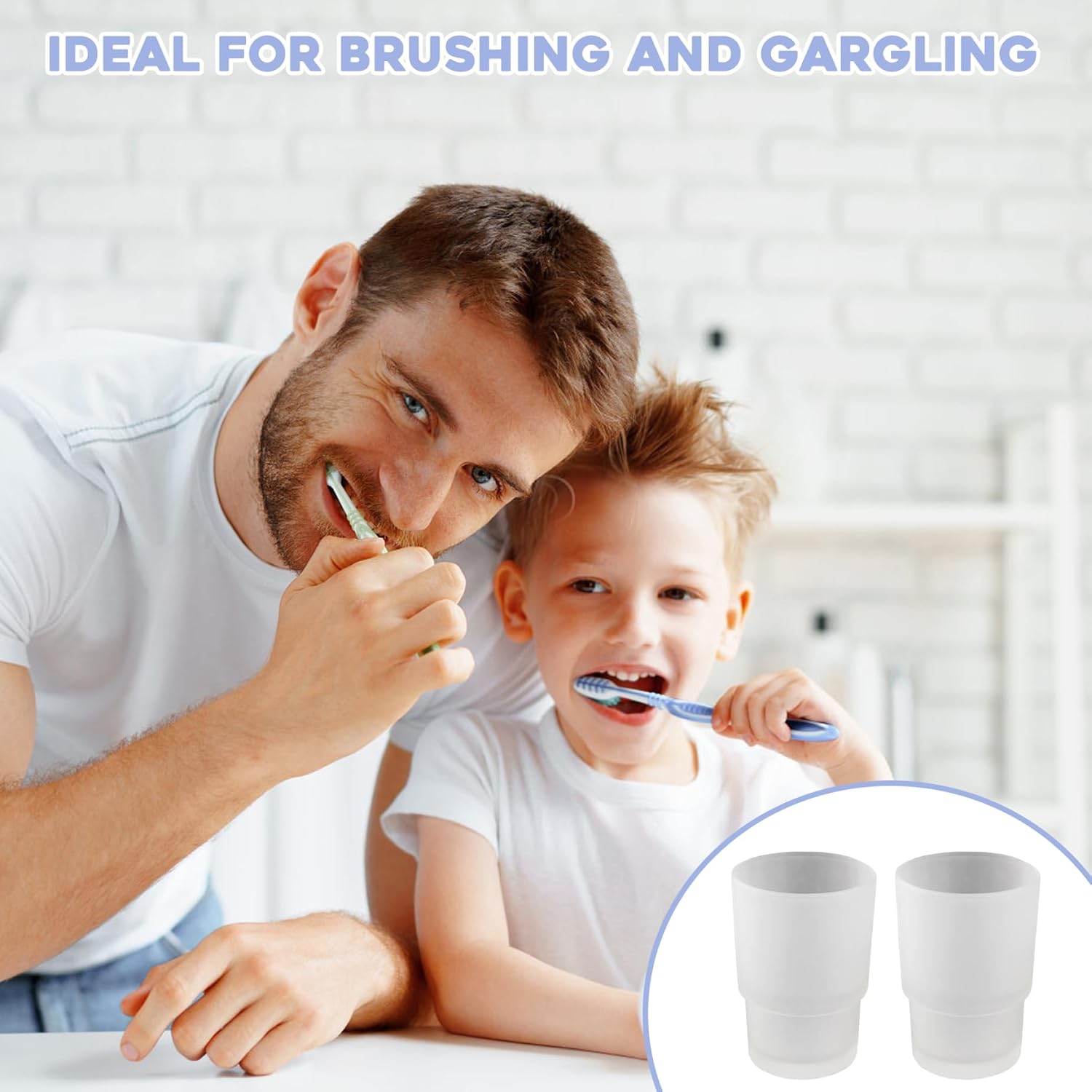 Mouthwash Cups 2PCS 220ml Frosted Glass Tumbler image 4