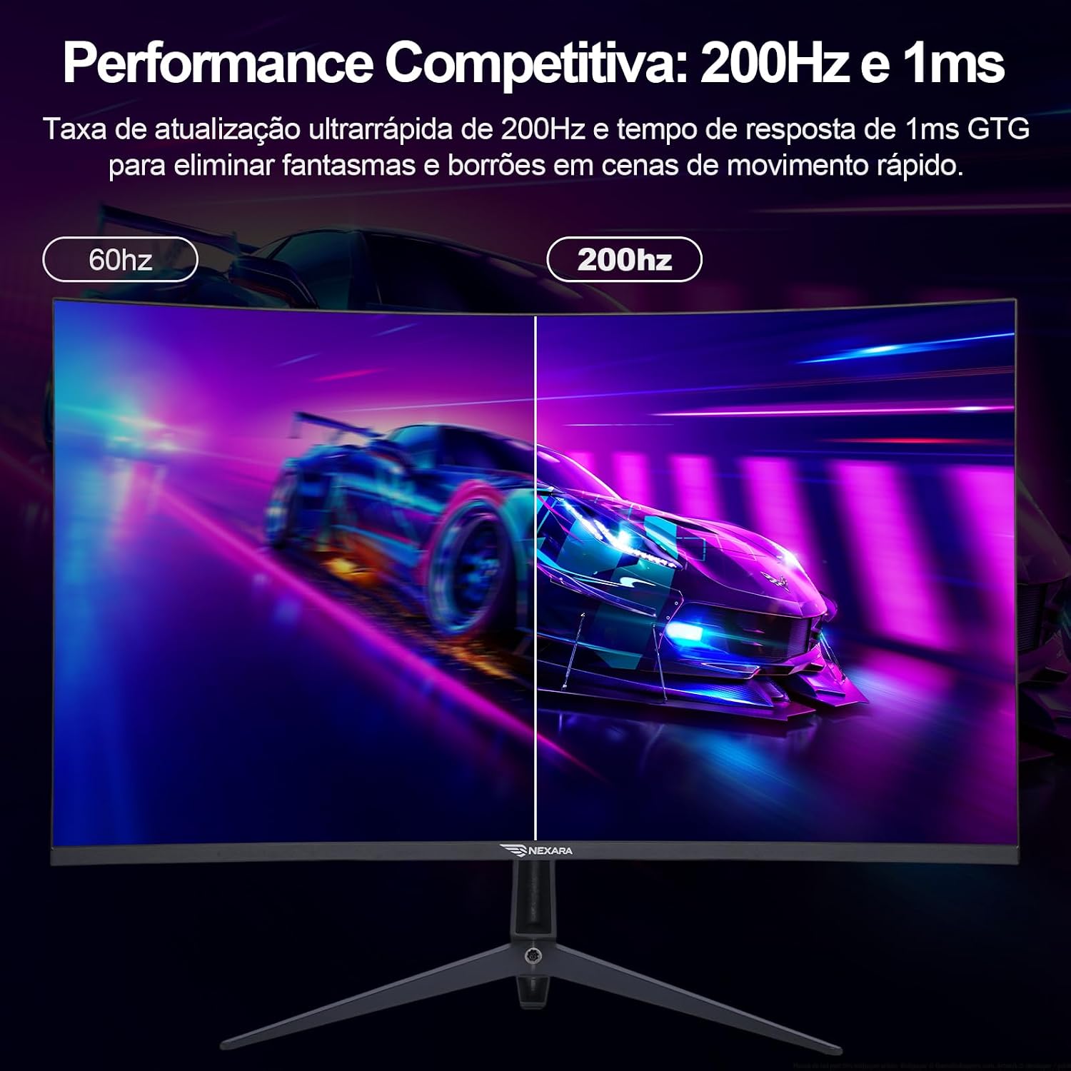 Monitor Gamer Curvo 27 Polegadas 200Hz - 1ms,R1500,Full HD 1920x1080,Tecnologia AMD FreeSync e NVIDIA G-SYNC,Alto-Falantes Integrados,Suporte VESA - Ideal para Filmes e Entretenimento e Jogos