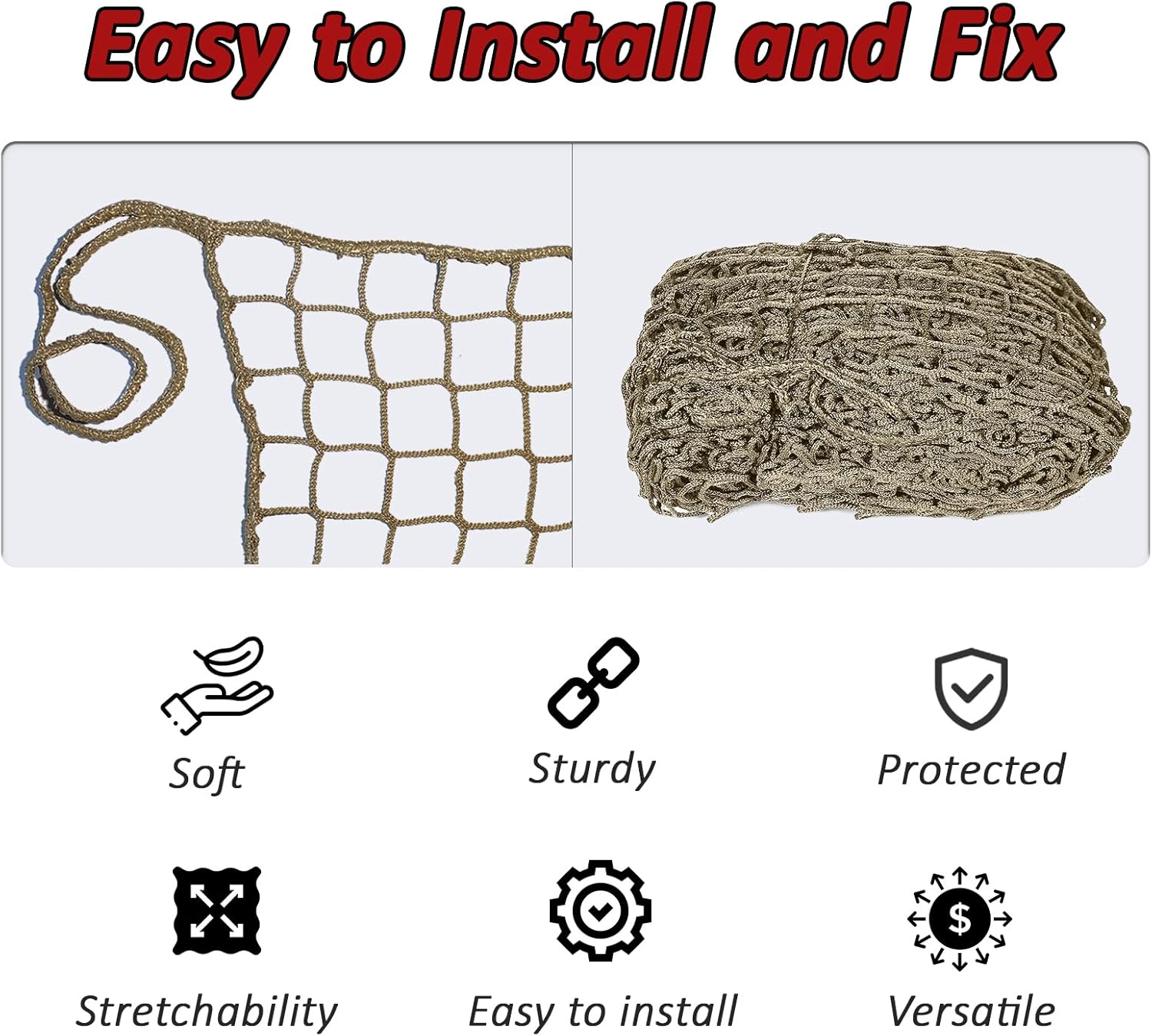 Safety Rope Net Kids Pet Stairs Balcony Railings Protection Rope Netting Playground Net Sports Netting Baseball Softball Backstop Nets