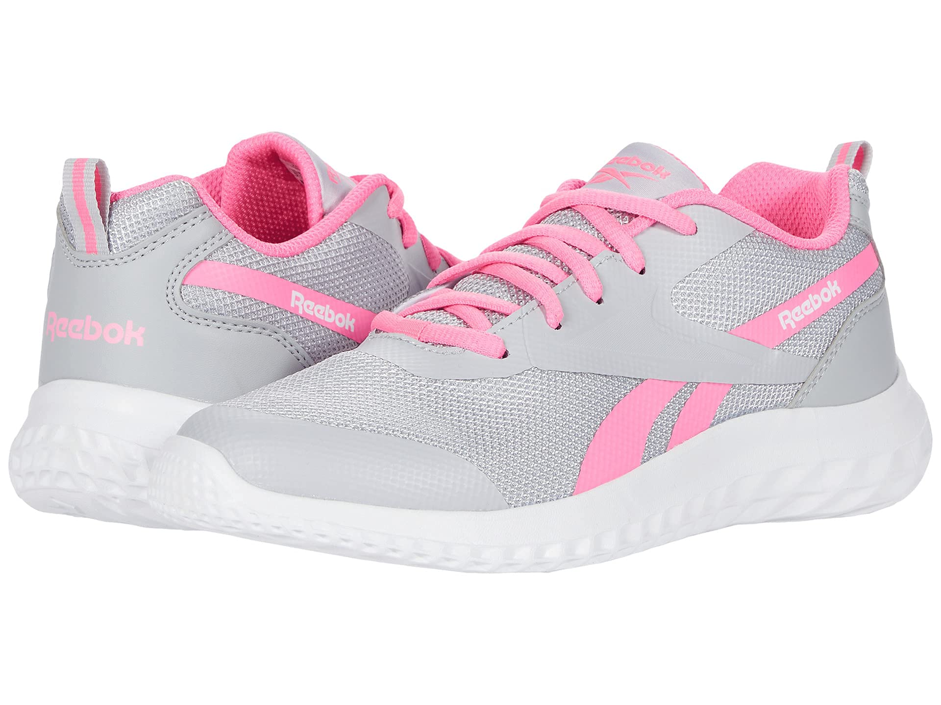 Reebok girls Rush Runner 3.0 Running Shoe, Cold Grey/Electro Pink/White, 7 Little Kid US