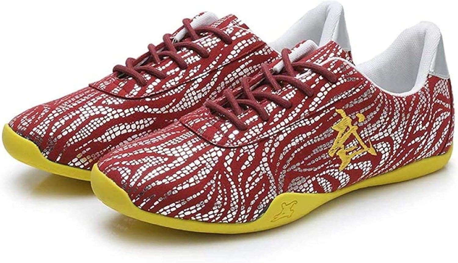 RDJSHOP Martial Arts Shoes, Unisex Kung Fu Tai Chi Sneakers Parkour Shoes for Adults and Children, Ideal for Daily Training,Red-12