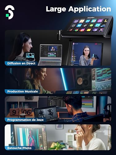 SOOMFON Stream Control Deck Studio Stream Controller with 15 Macro Keys & Dashboard, Customized LCD Buttons to Trigger Actions in OBS, Twitch, YouTube, Perfect for Live Streaming Video Editing - 8