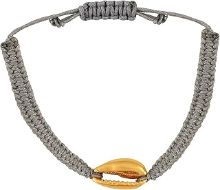 Tribe Amrapali Gold Plated Shell Grey Thread Bracelet (BM-B-10(Gr)) Price In India