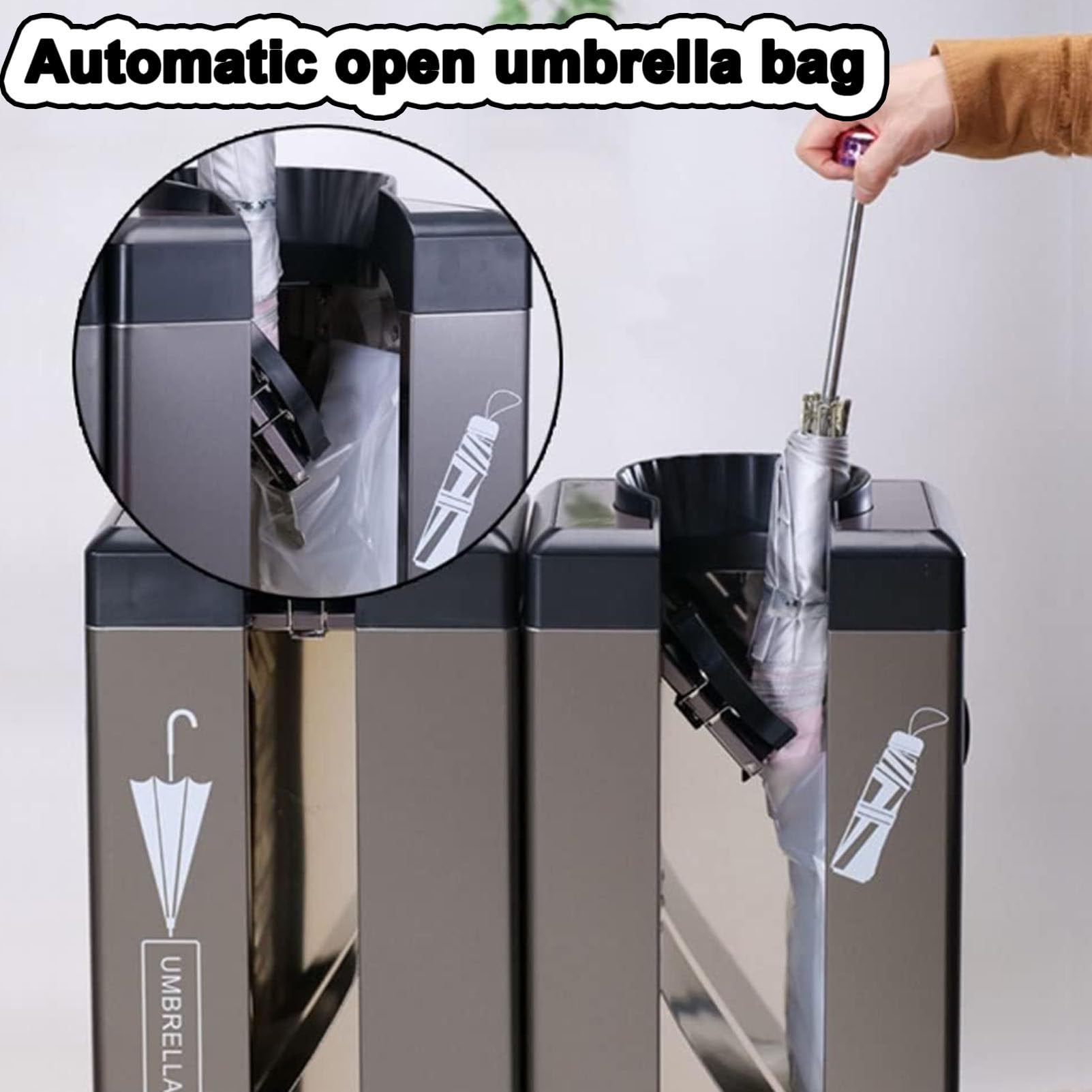 Macchina avvolgitrice automatica dell'ombrello con le borse, soluzione dell'imballaggio dell'ombrello del doppio dell'acciaio inossidabile per gli ombrelli bagn