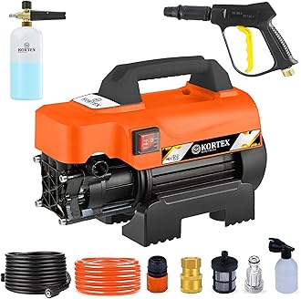 Kortex KT-4D Portable High Pressure Car Washer Cleaner Pump for Multiple Cleaning Applications with all The Required Accessories & 2000 watts Motor with 150 Bar Max Pressure. (Portable)