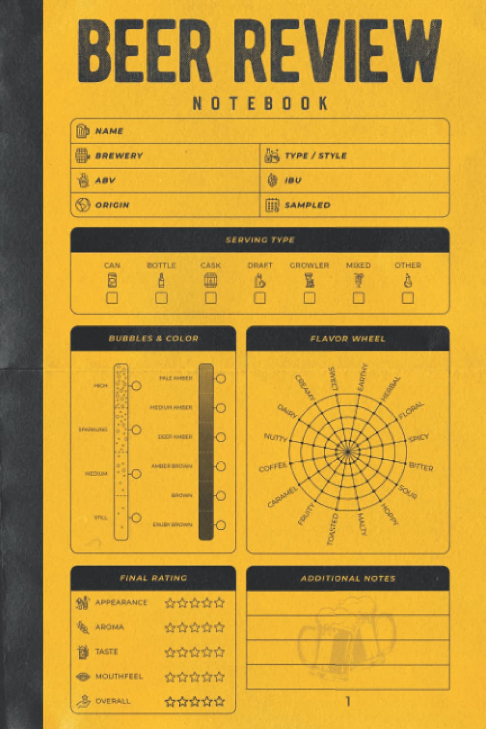 Beer Review Notebook: Beer Tasting Journal With Beer Tasting Wheel And Notes - Track And Record Beers & Brews - Beer Enthusiast Gifts - Beer Drinkers