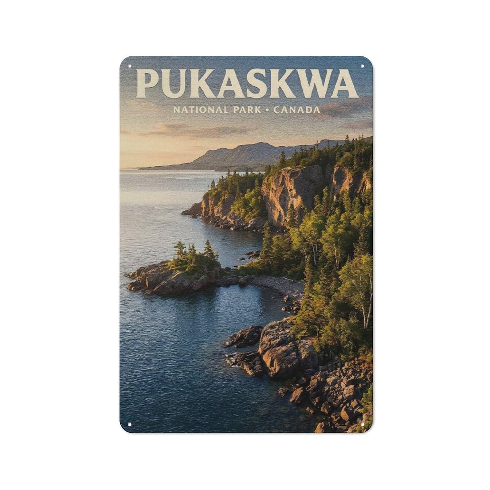 Understated Pukaskwa National Park Canada Metal Wall Plaque 30x20cm, Creative Space Decor for Office, Study, Studio Or Hallway