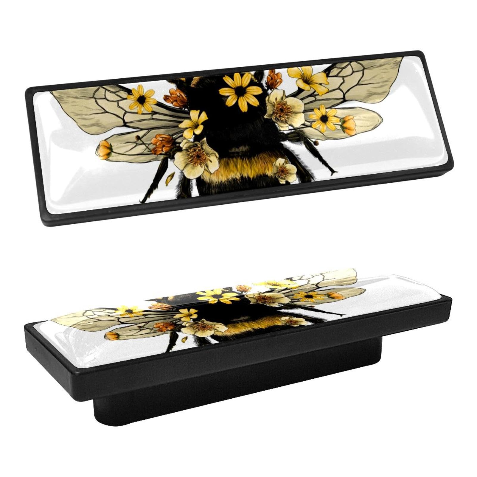 Poignée de tiroir abeille noire au design élégant et finitions soignées