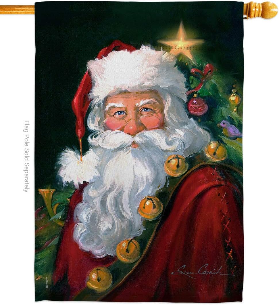 Santa Portrait Tapestry Christmas Gifts Feliz Navida Banner Room Indoor Winter Seasonal Breeze Decor Wall Art Patio Porch Lawn Garden Merry Xmas House Flag Outdoor Yard Decorations Made In USA