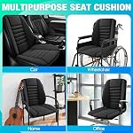 Car Seat Cushion and Lumbar Support Pillow Memory Foam Desk Chair Cushion Back Support for Automotive Seat Driver, Travel, Office Chair, Leg and Back Pain Relief, Washable and Adjustable Strap, Black