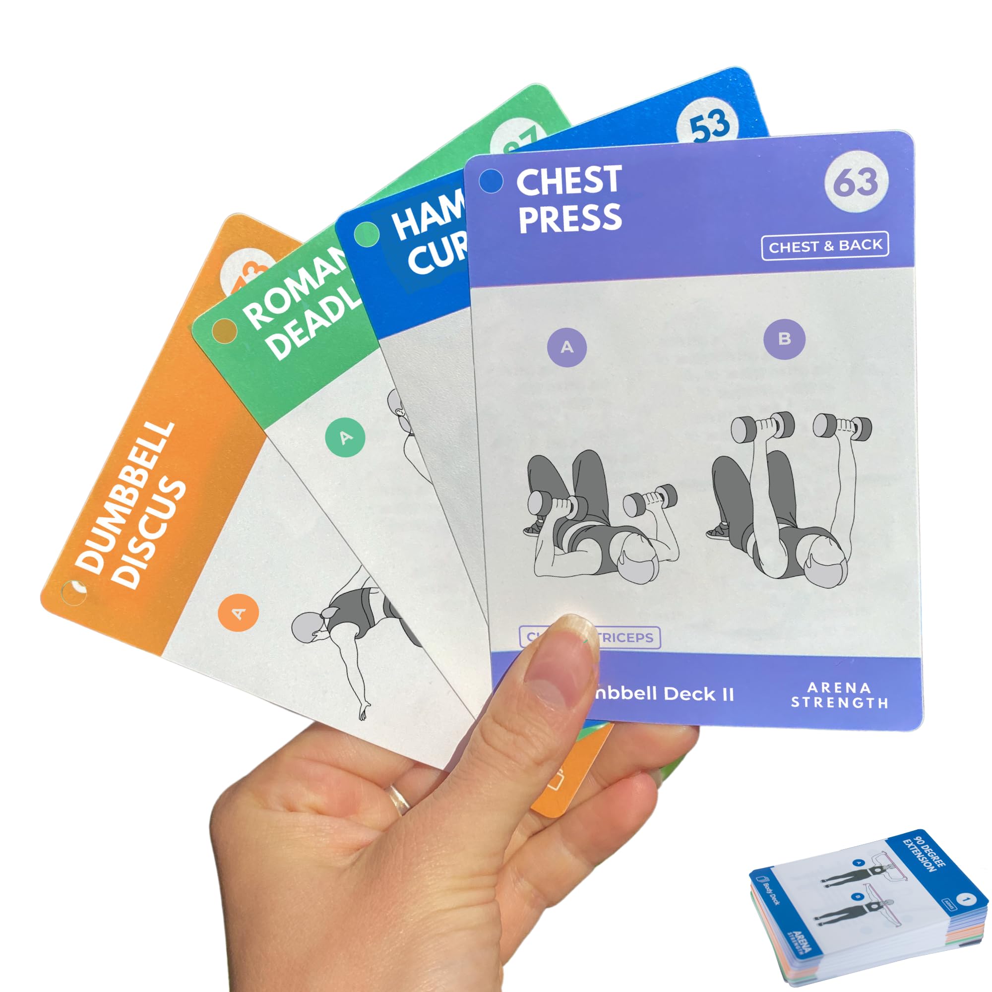 Arena Strength Workout Cards - Instructional Fitness Deck for Booty Band Workouts, Beginner Fitness Guide for Resistance Band Training Exercises at Home. Includes Workout Routines.