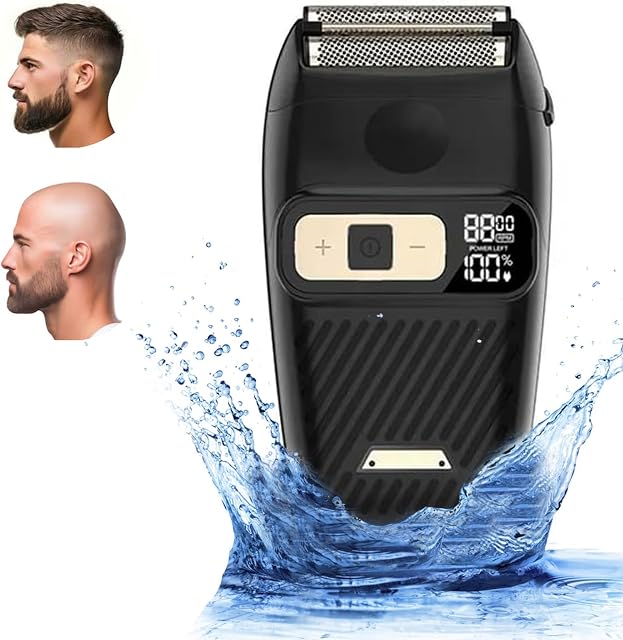 Rasoirs électriques pour hommes Rasoir électrique Fermer Raseurs de pétrole Rasoirs pour hommes étanches à sec LED Affichage sans fil tête chauve rasoir Portable Barber rasoir rechargeable IPX6