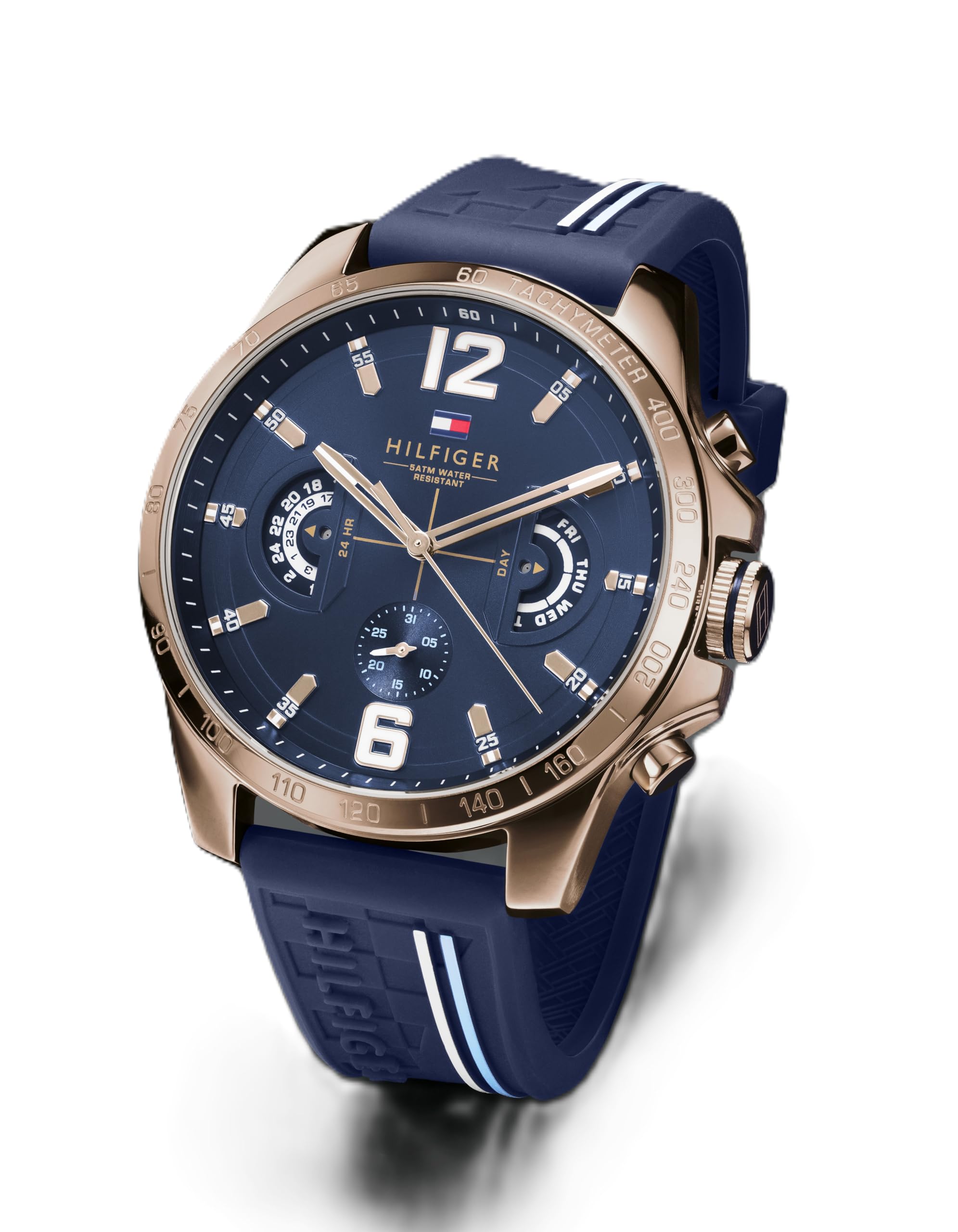 [トミーヒルフィガー]メンズ 腕時計 ネイビー文字盤 シリコンベルト 1791474 [並行輸入品]