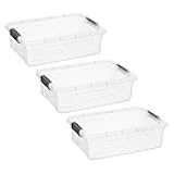 Superio Clear Storage Boxes with Lids, 16 Quart Plastic Container Bins for Organizing, Stackable Crates, BPA Free, Non Toxic, Odor Free, Organizers for Home, Office and Dorm, 3 Pack