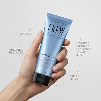American Crew Men's Fiber Cream, Medium Hold & Natural Shine, 3.3 fl oz