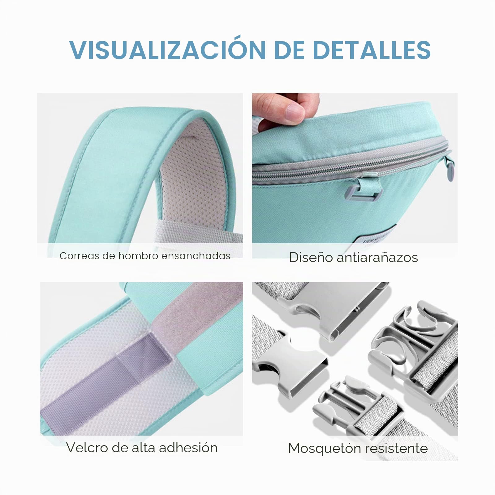 SONARIN Multifunción Mochila Portabebés con Asiento de Cadera,Portabebés Ergonómico Algodón Portador de Bebé Transpirable para Recién Nacidos Niños 0-36 Meses,Todas las Posiciones(Azul)
