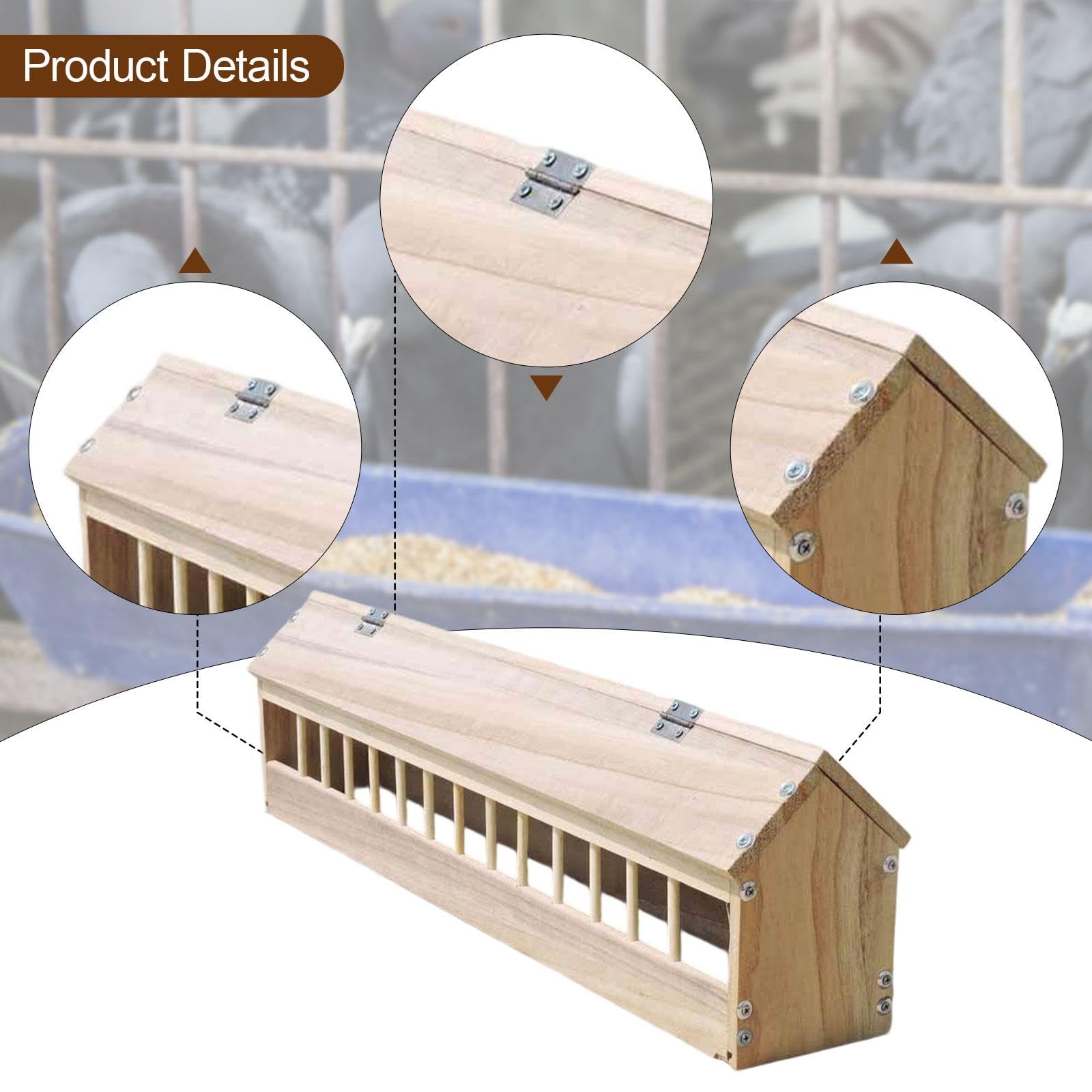 Comedero de Madera para Pájaros, Comedero para Aves de Corral, para, 80cm
