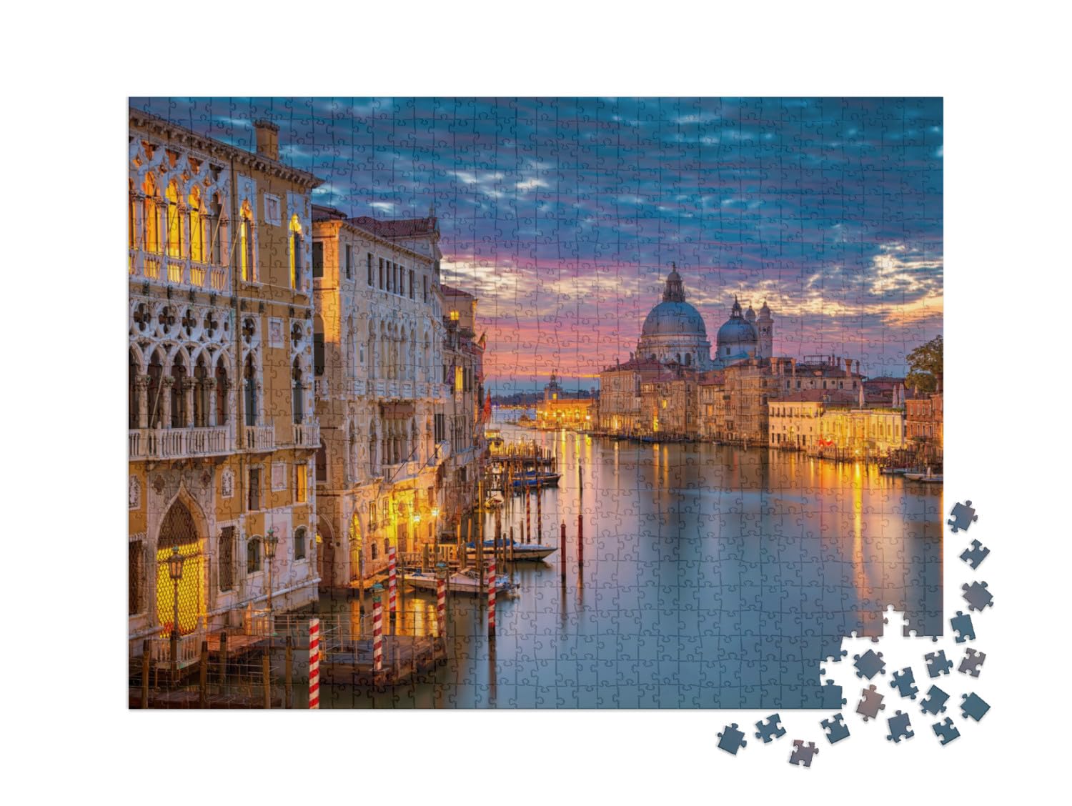 Puzzle 1000 Teile XXL „Ruhige Abendstimmung auf dem Canale Grande, Venedig, Italien“ – aus der Puzzle-Kollektion Italien, Venedig, Flüsse & Seen