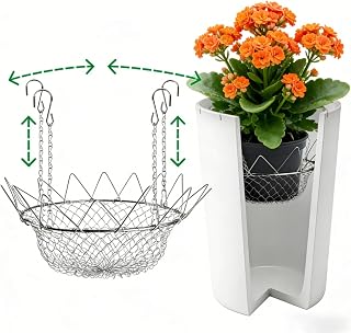 Adjustable Height Planter Inserts,Plant Risers for Tall Planters Large Pots,12-18" Planter Insert,Planter Filler Elevate Plants With 4 Hooks Chains for Indoor Outdoor Planters Wedding Party Decor