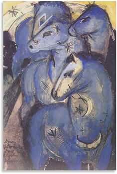 フランツ・マルク「青い馬 Ⅰ」【フレームサイズ 32×26cm】 フランツ・マルク 青い馬】選べるサイズとフレーム アート