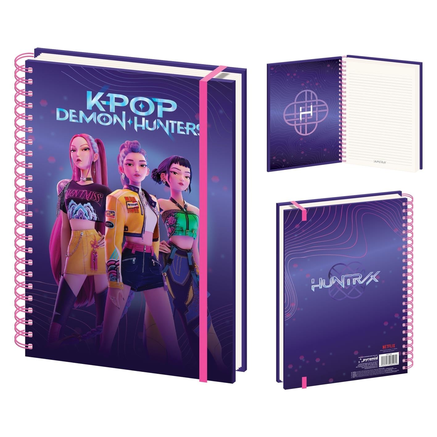 K-Pop Demon Hunters Huntrix A4 Wiro Notebook, Official Licensed Merchandise