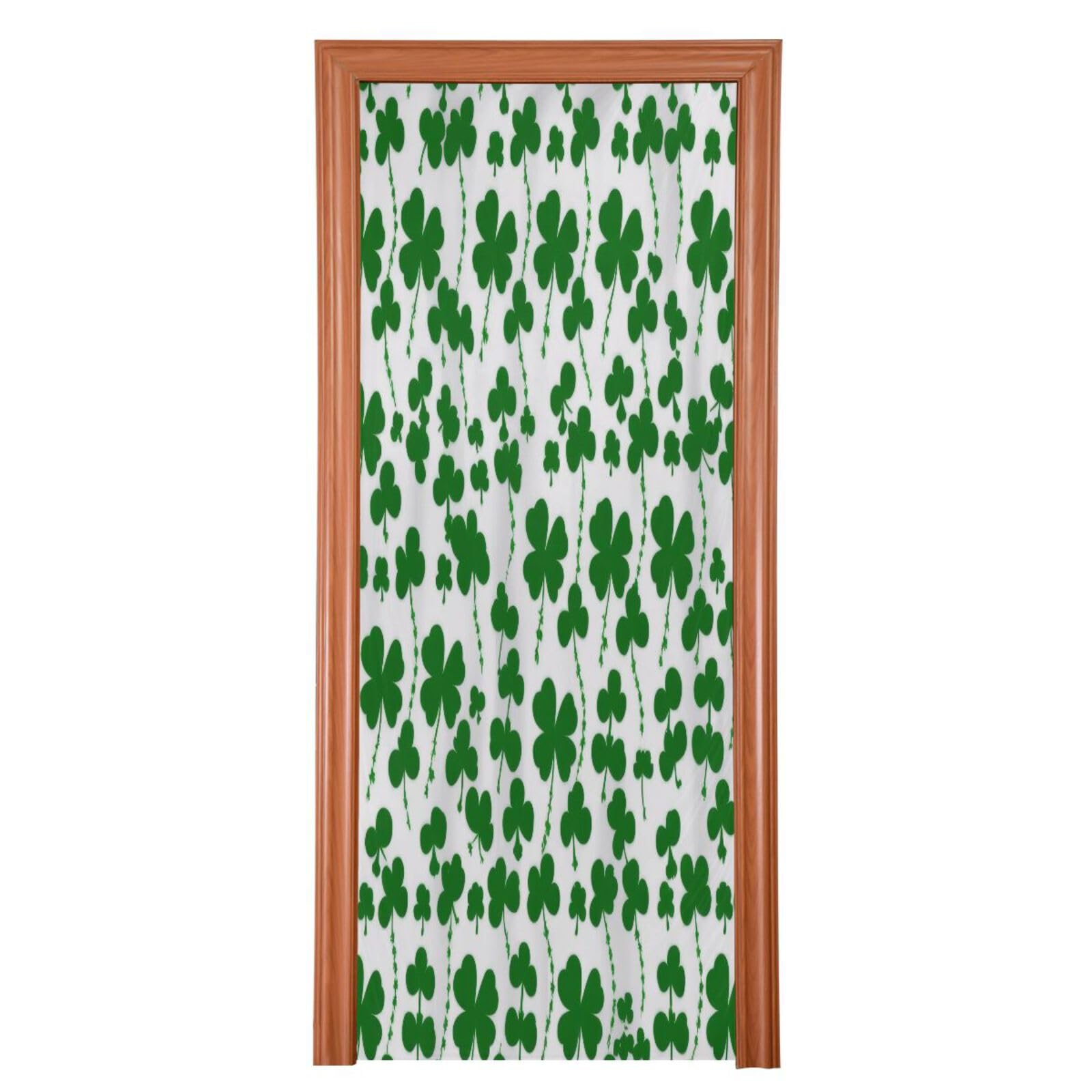 FLildon Clover Branches Green St Patrick's Day Door Cover Decoration, Party Accessory Porch Decor for Festive Ornament Room Door Covers 36 x 98 Inch