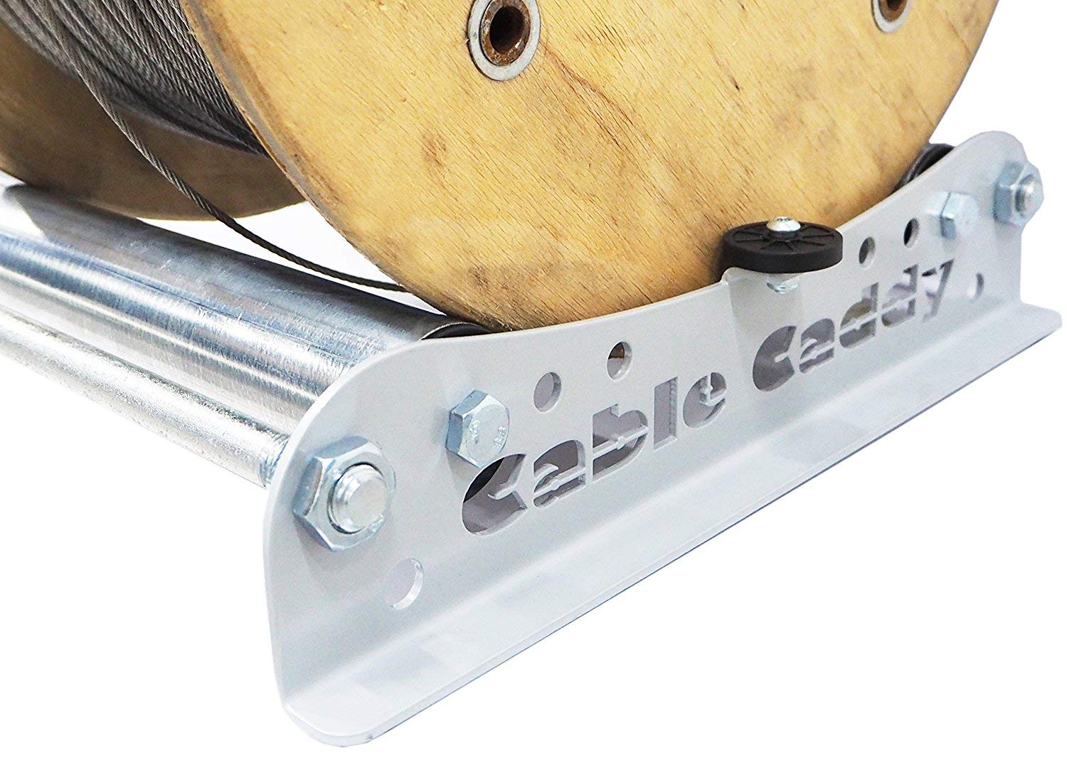 Kabelabroller Cable Caddy aus Stahl für Haspeln bis 510 mm Breite - SILBER