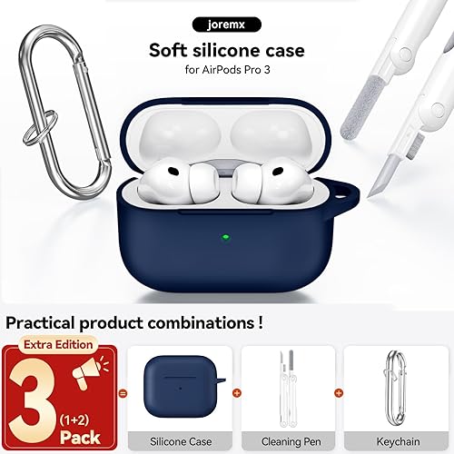 Miniatura 3 de Funda para AirPods Pro 3 (2025), funda protectora de silicona suave compatible con Apple AirPods Pro de 3 generación con kit de limpieza para