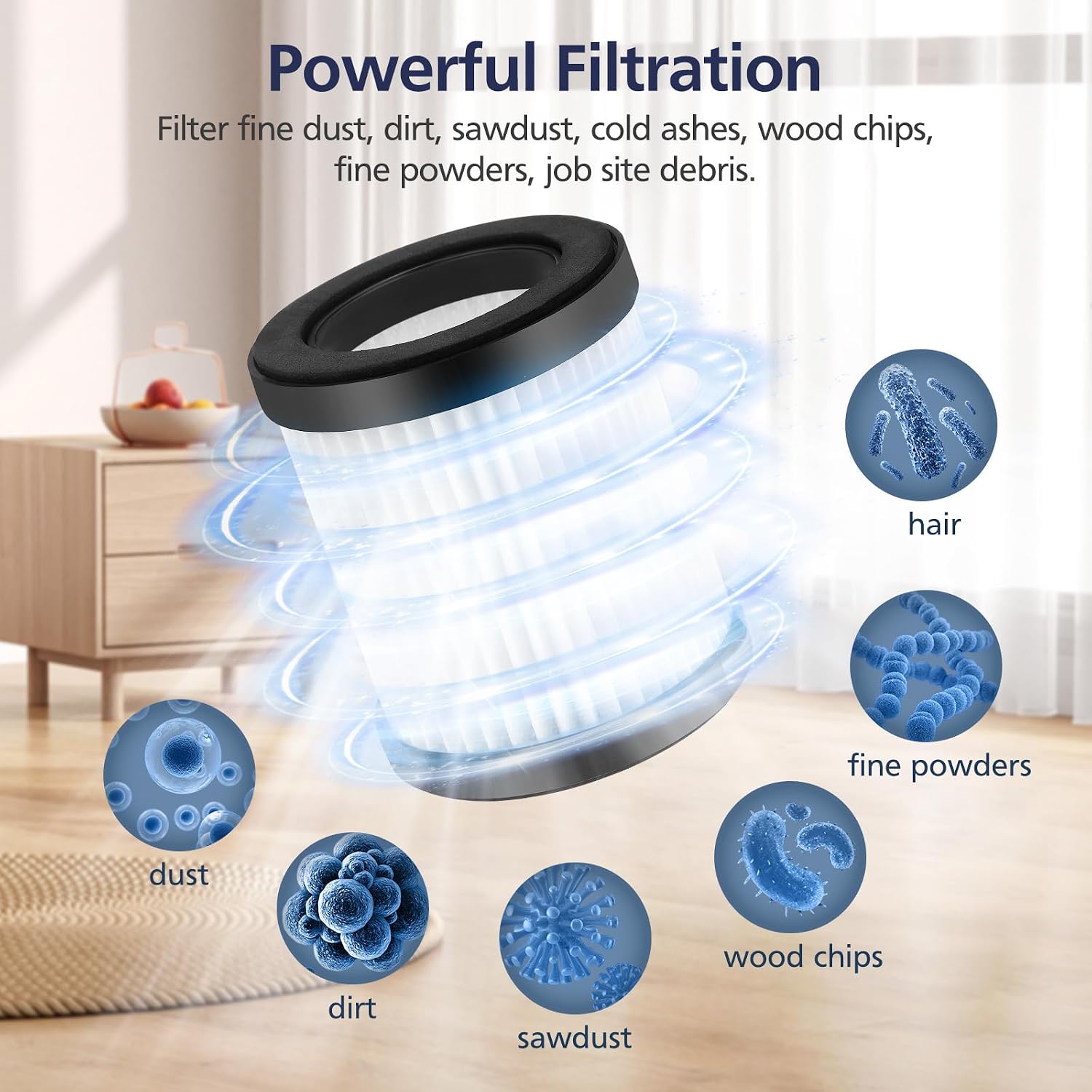 XL-618A Fliter Compatible with Moosoo XL-618A and M8-PRO Cordless Vacuum | Efficient XL-618A Filter, 6 Pack
