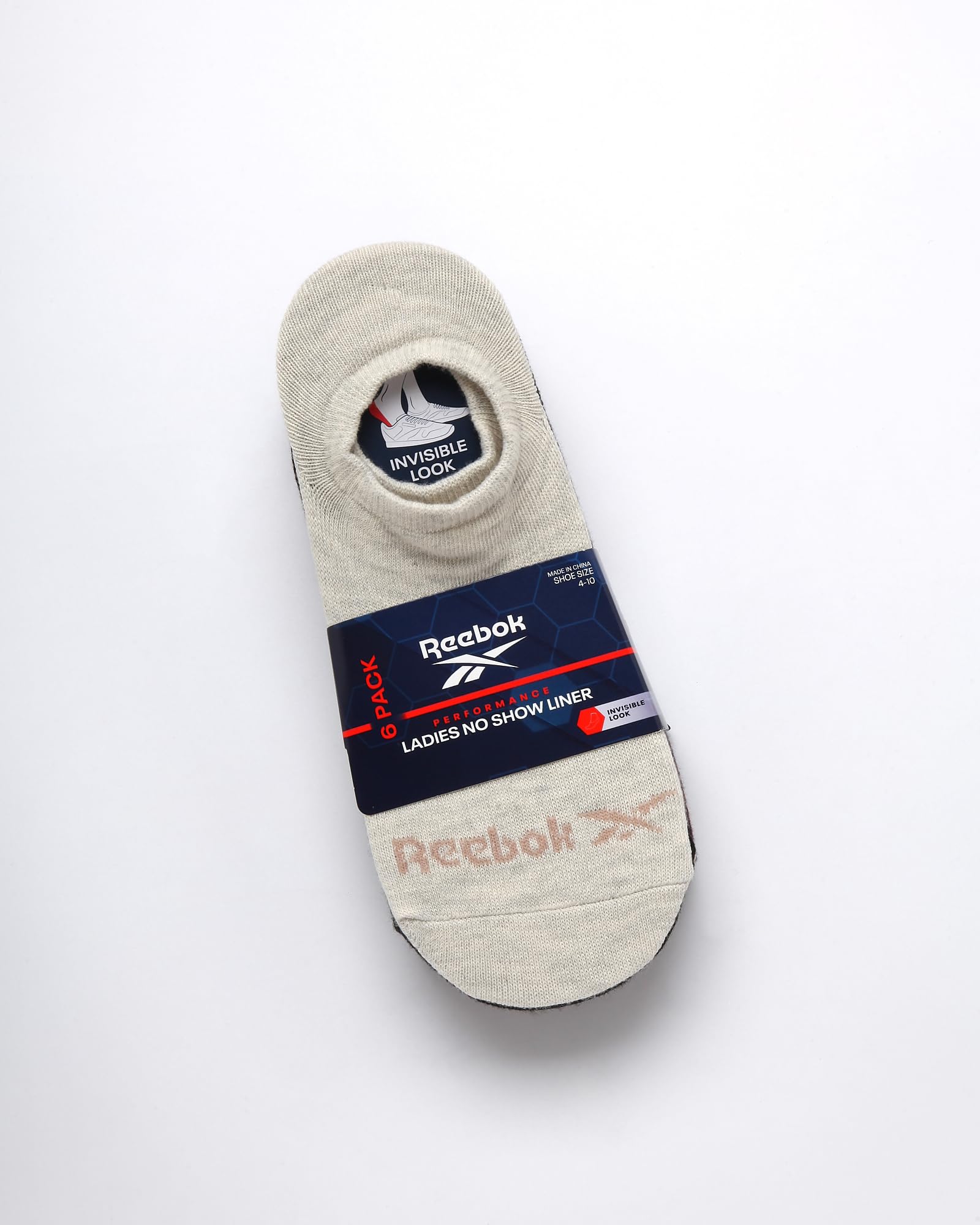 Reebok Women's 6 Pack No Show Liner Socks with Non-Slip