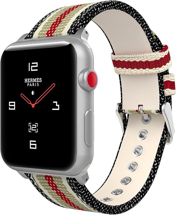 MoKo Cinturino Compatibile con iWatch 42mm 44mm Series 5/4/3/2/1, Cinturino  Sportivo di Ricambio in Tela Morbida + Watch Lugs per iWatch Nike 42mm  44mm, Nero/Bianco/Marrone/Rosso : Amazon.it: Elettronica