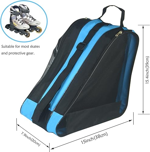 Miniatura 3 de Gooyule Bolsa de patinaje sobre hielo bolsa de patinaje de gran capacidad para patines cuádruples, en línea y la mayoría de patines