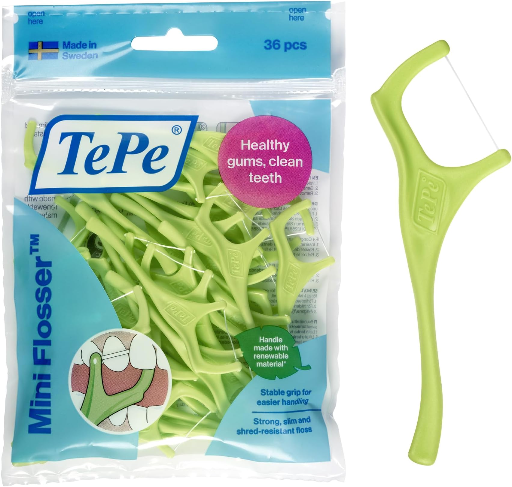 Mini Flosser, 36pcs, flossers for teeth, efficient dental plaque removal tool for easy cleaning between teeth, for narrow gaps