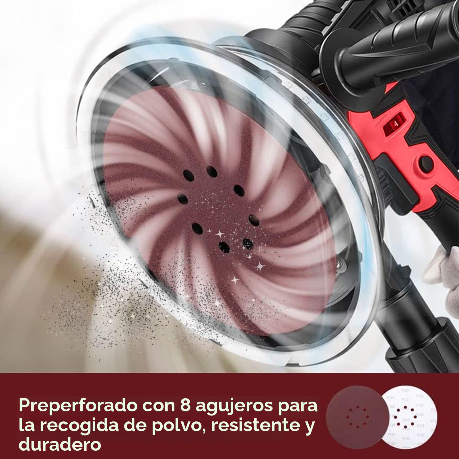 STEBRUAM Discos de lijado de 225 mm, Discos de Lija 225 mm Papel abrasivo autoadhesivos Papel de Lija de 50 Piezas 10 x 40/60/80/120/240 Papeles de Lija Abrasivos con para lijadoras de cuello largo