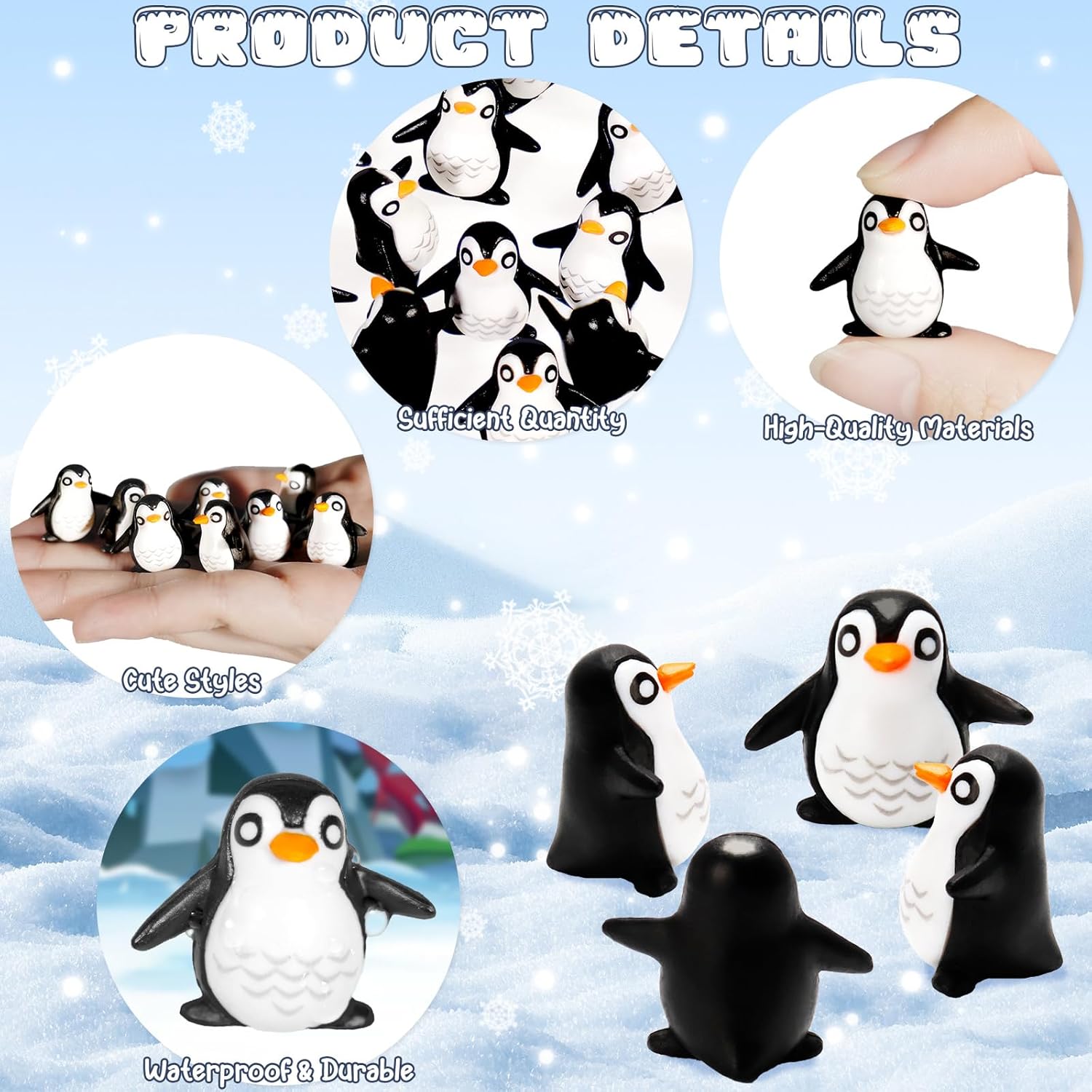Bbiamsleep 60 Pcs Miniature Penguin Figurine Mini Resin Penguin Figurines Mini Resin Animals for Fairy Garden Micro Landscape Winter Christmas Decor - Image 3