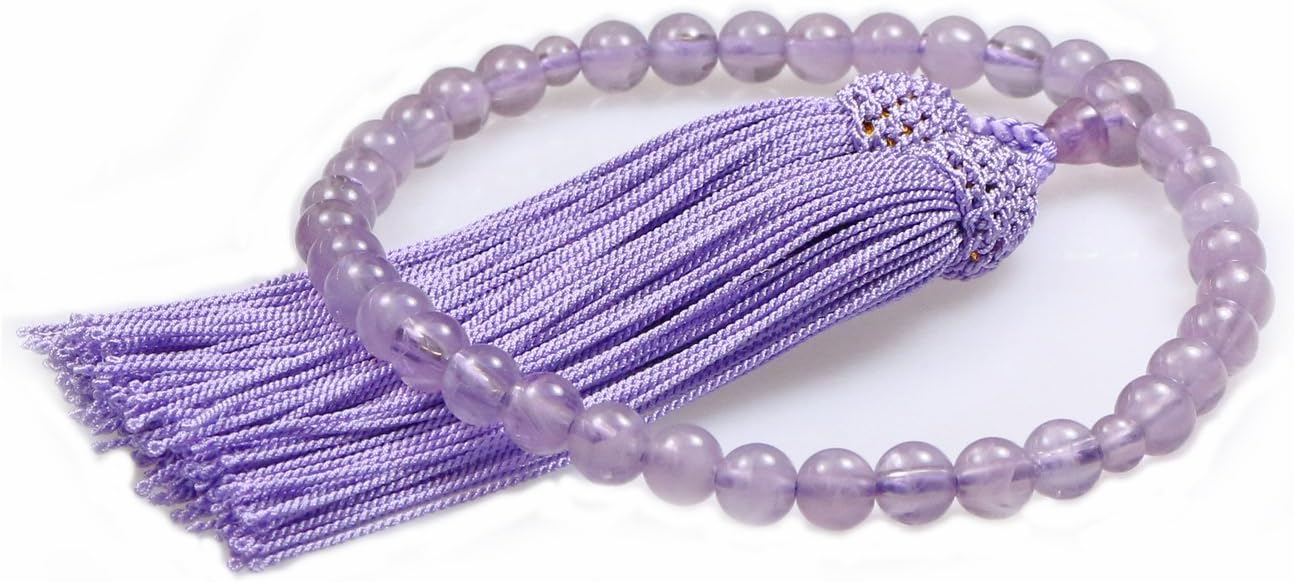 Nakago Kyoto Prayer Beads, Founded in 1889, Hari Red Crystal, Co-Served, Human Silk Head Tuft, Prayer Bead Bag Included, Prayer Bead Bag Included (Suitable for Women in All Denominations)