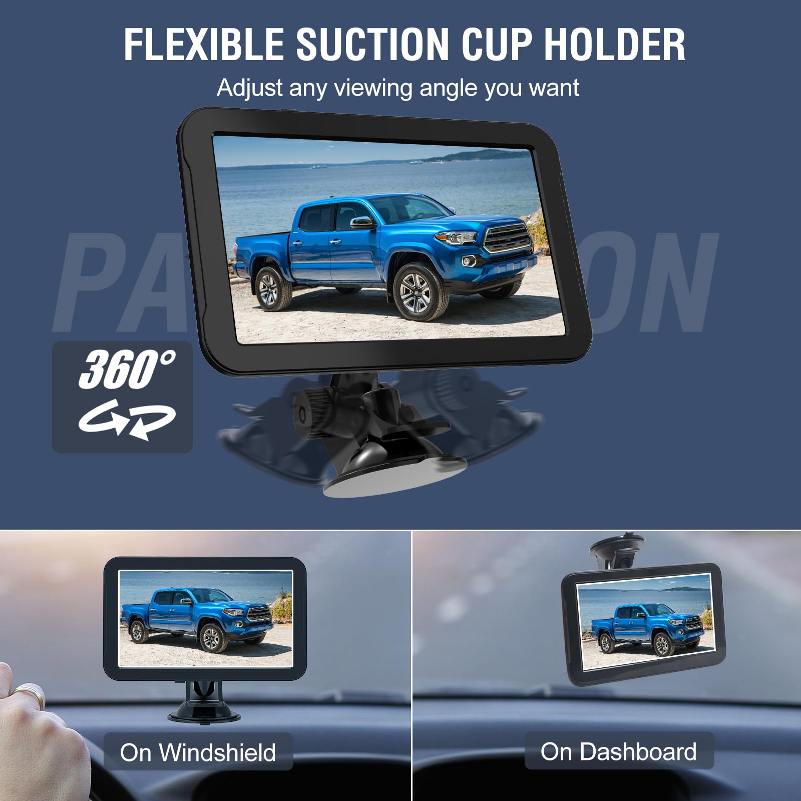 PARKVISION Rückfahrkamera Set 7" Monitor, Kabel, 12V, PKW SUV Pick-up | Plug & Play: Strom via Zigarettenanzünder oder Rückfahrscheinwerfer