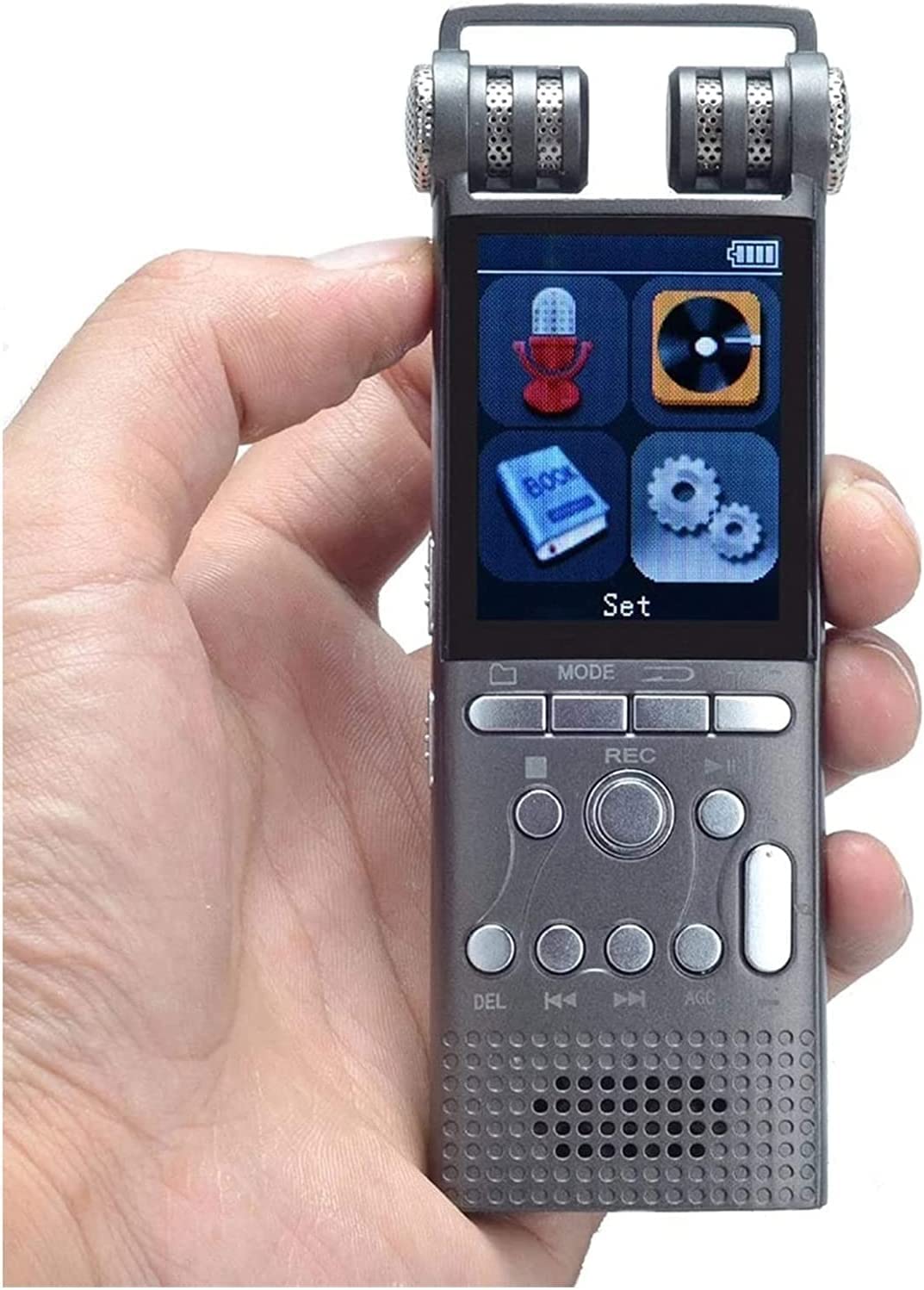 Cyfrowy dyktafon 8 GB, aktywowany głosem, z odtwarzaniem, mały magnetofon do wykładów, spotkań, wywiadów, mini rejestrator audio, ładowanie USB, MP3
