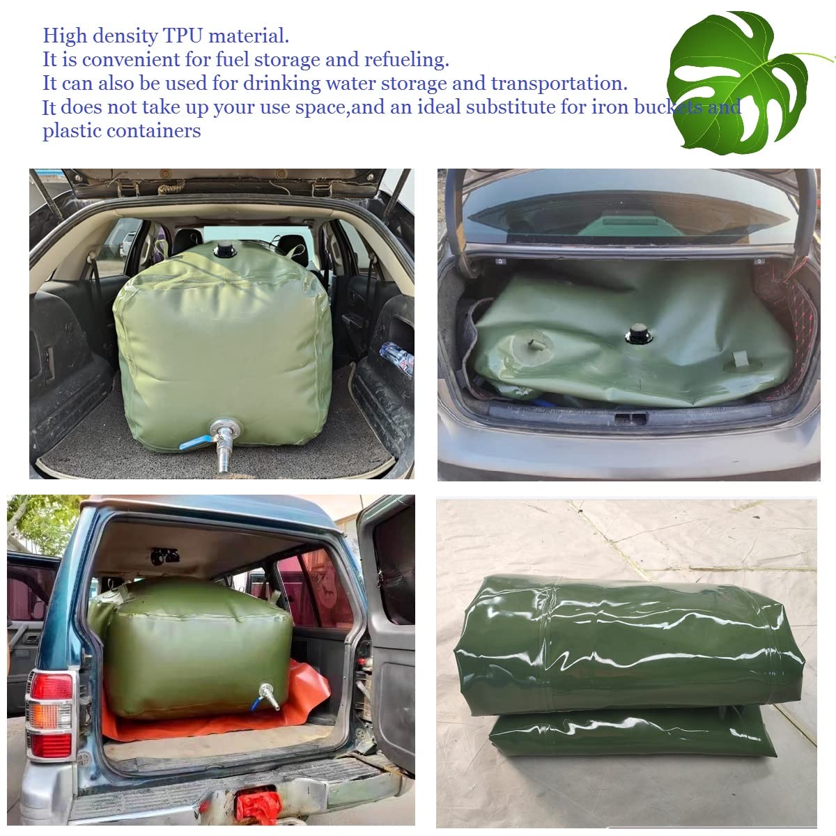 WANLIAN Bolsa de contenedor de Gasolina Suave de Gran Capacidad, para Almacenamiento de líquidos (29 galones)