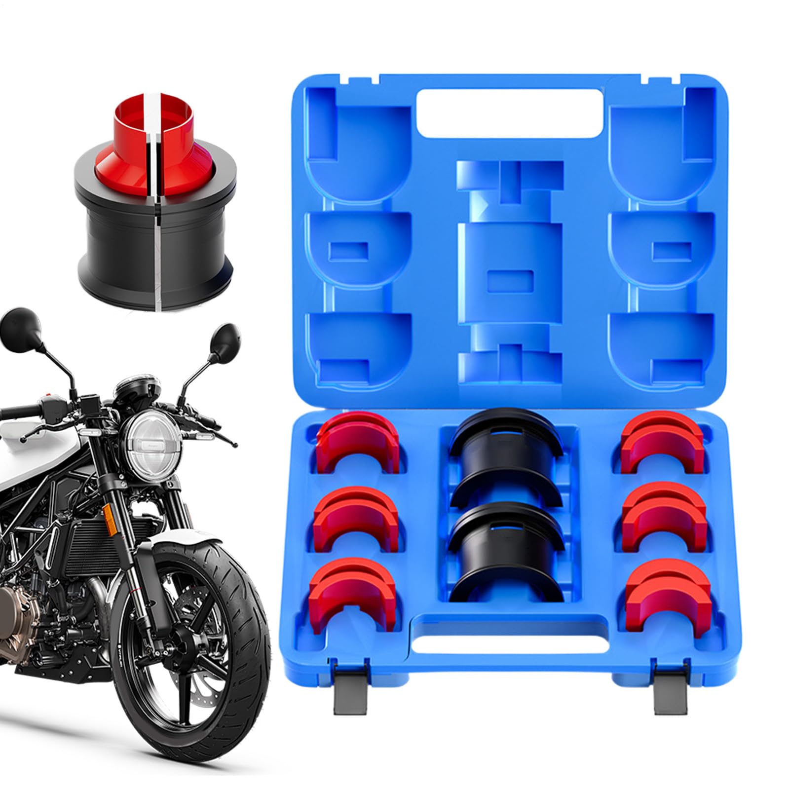 Instalador de Retenes | Juego de Extracción para Horquillas de Moto | Equipo de Precisión para Montaje de Retenes de Amortiguador | Para Garaje Moto Exterior y Hogar