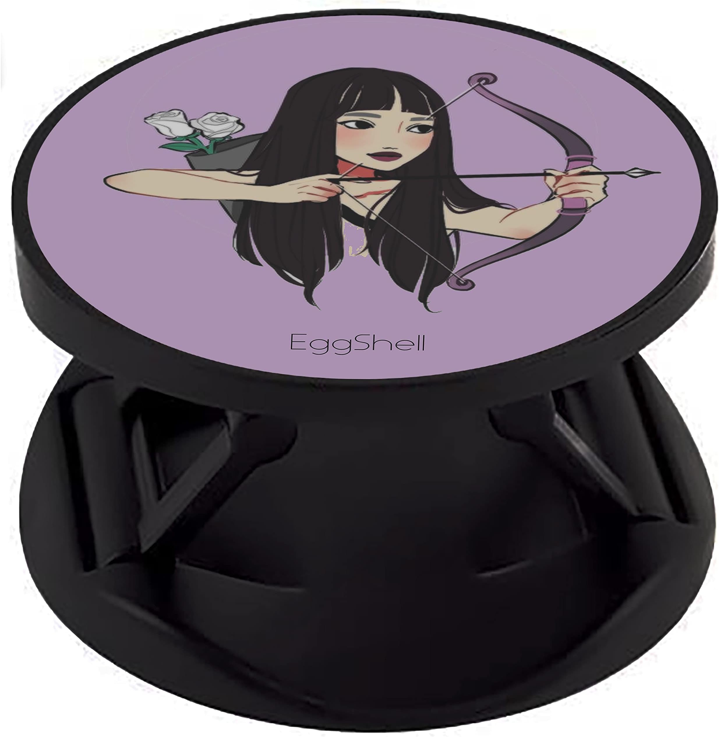 eggshell Mobile Finger Grip Back Holder (Sockets) Premium Galaxy Glittery Matte Finish Effect with Black Expanding Stand and Fold Compatible All Basic Cell Phone & Tablets (Sagittarius Zodiac Sign)