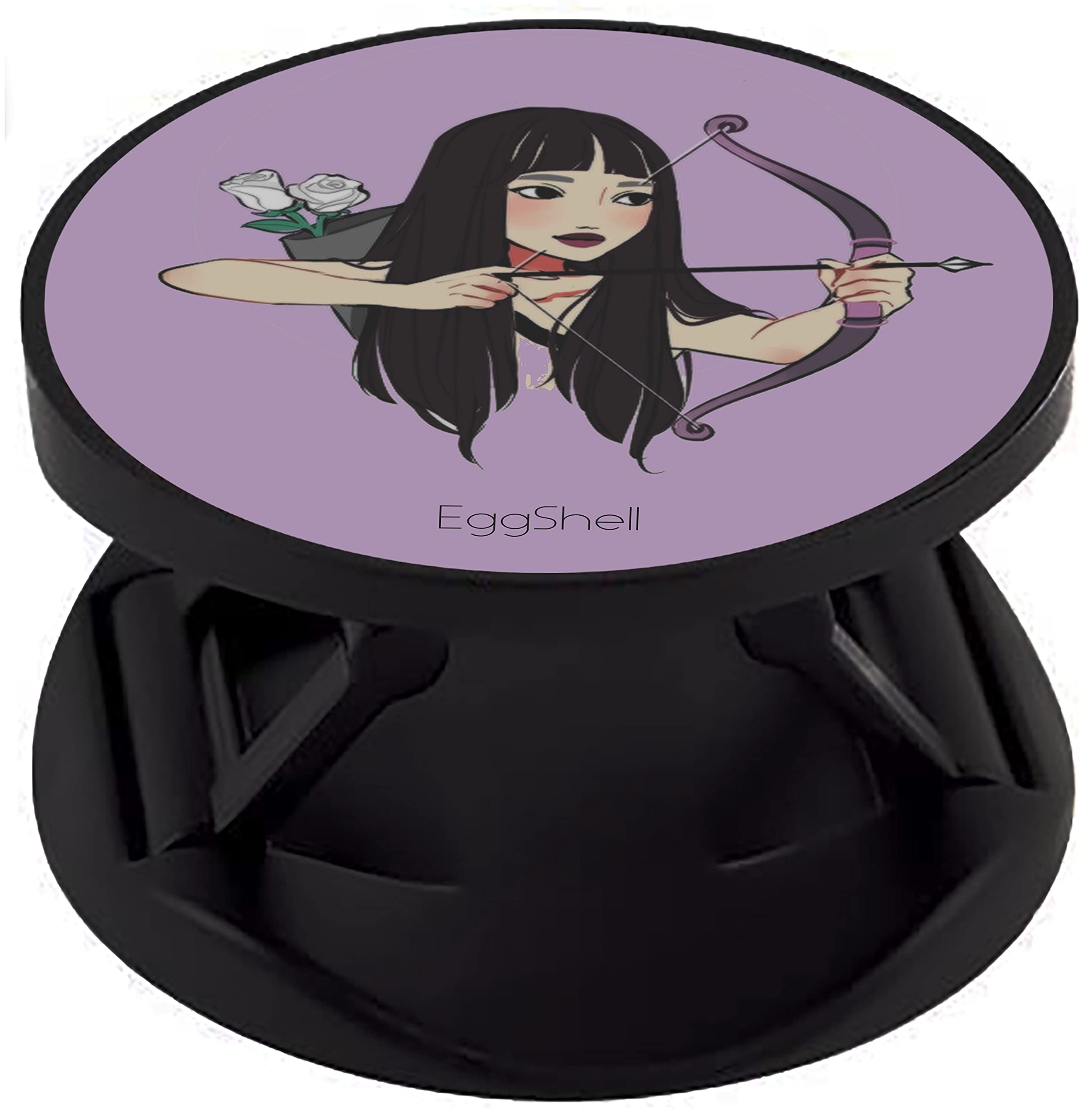 eggshell Mobile Finger Grip Back Holder (Sockets) Premium Galaxy Glittery Matte Finish Effect with Black Expanding Stand and Fold Compatible All Basic Cell Phone & Tablets (Sagittarius Zodiac Sign)