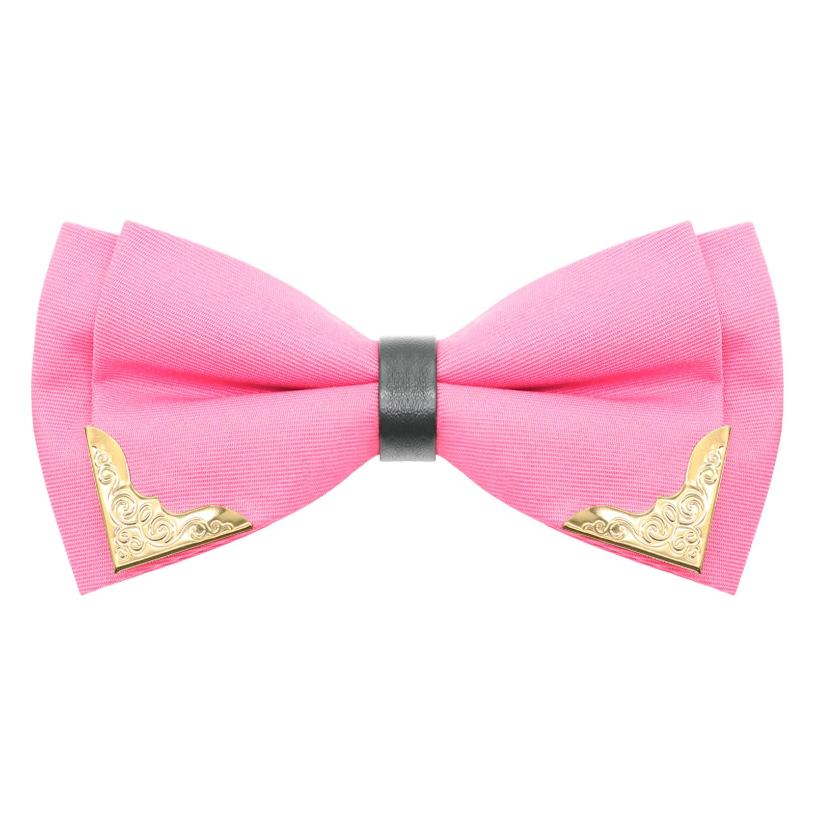 Bow Ties for Men Women Metal Gold Bowtie, Pre Tied Mens Bow Tie Tuxedo Bowties Men for Prom Wedding Party