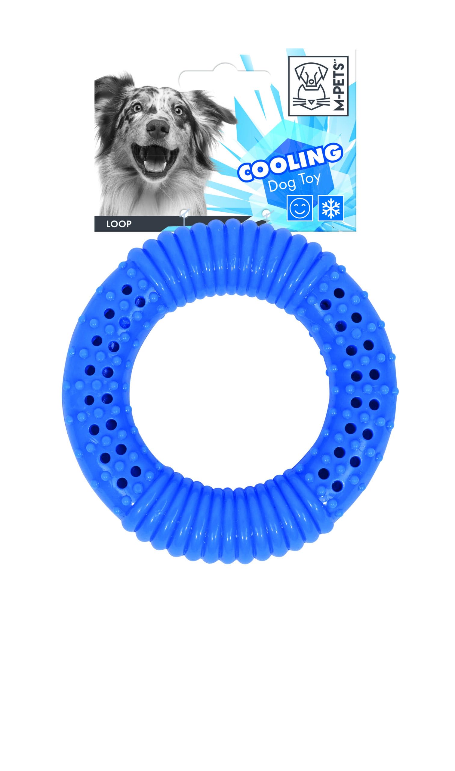 M-PETS Loop Cooling Dog Chew Toy, Fill with Cold Water for Long-Lasting Hydration, Freeze it, Soothes Teething, Sore Gums, for Fetch, Chew, for Summers, Hot Weather, for Dogs, Puppies