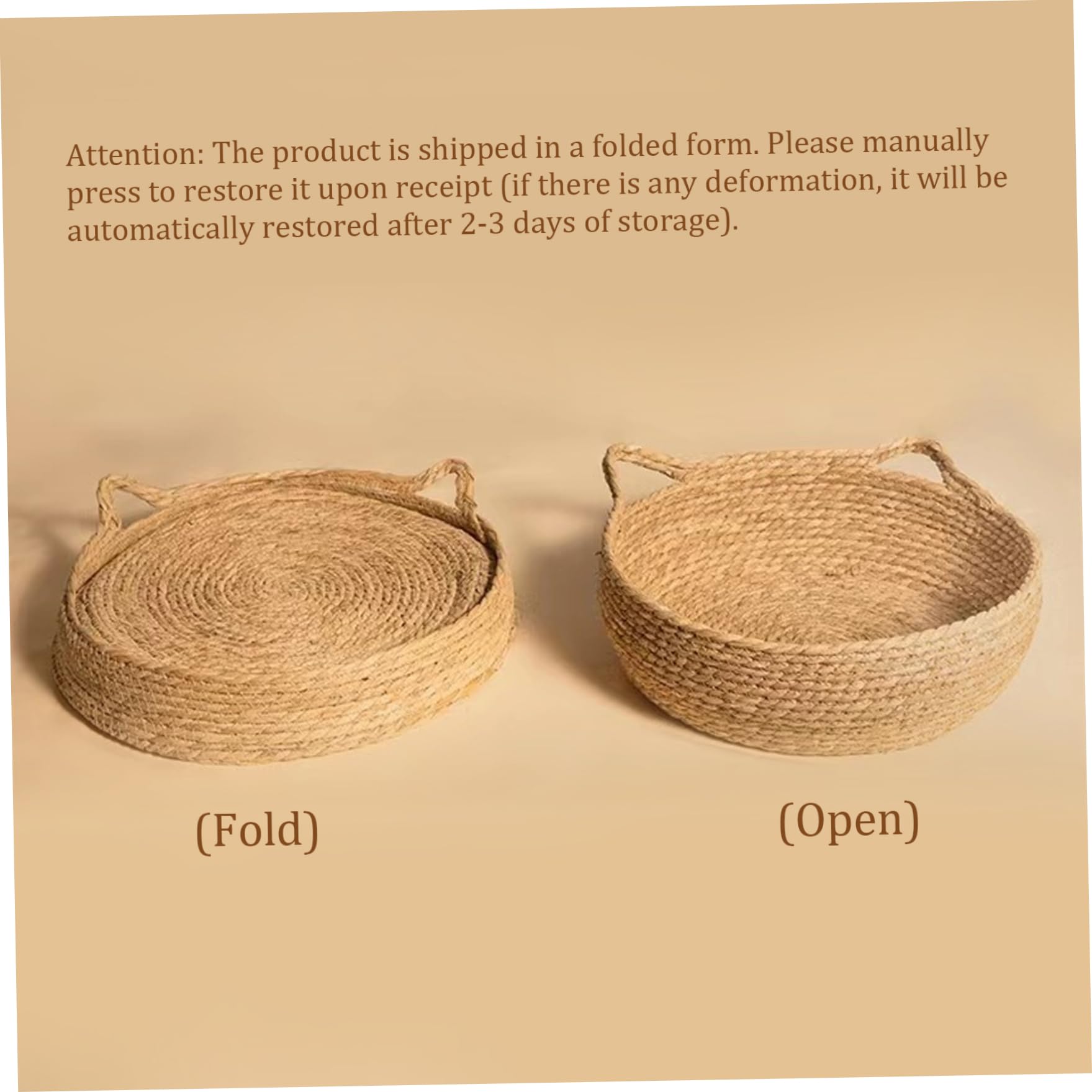 Katmandbed, 15 inch ronde kat slaapbed met zacht kussen, krasvrije rieten kattenbed, opvouwbare kattenbedmand voor kittenkatten