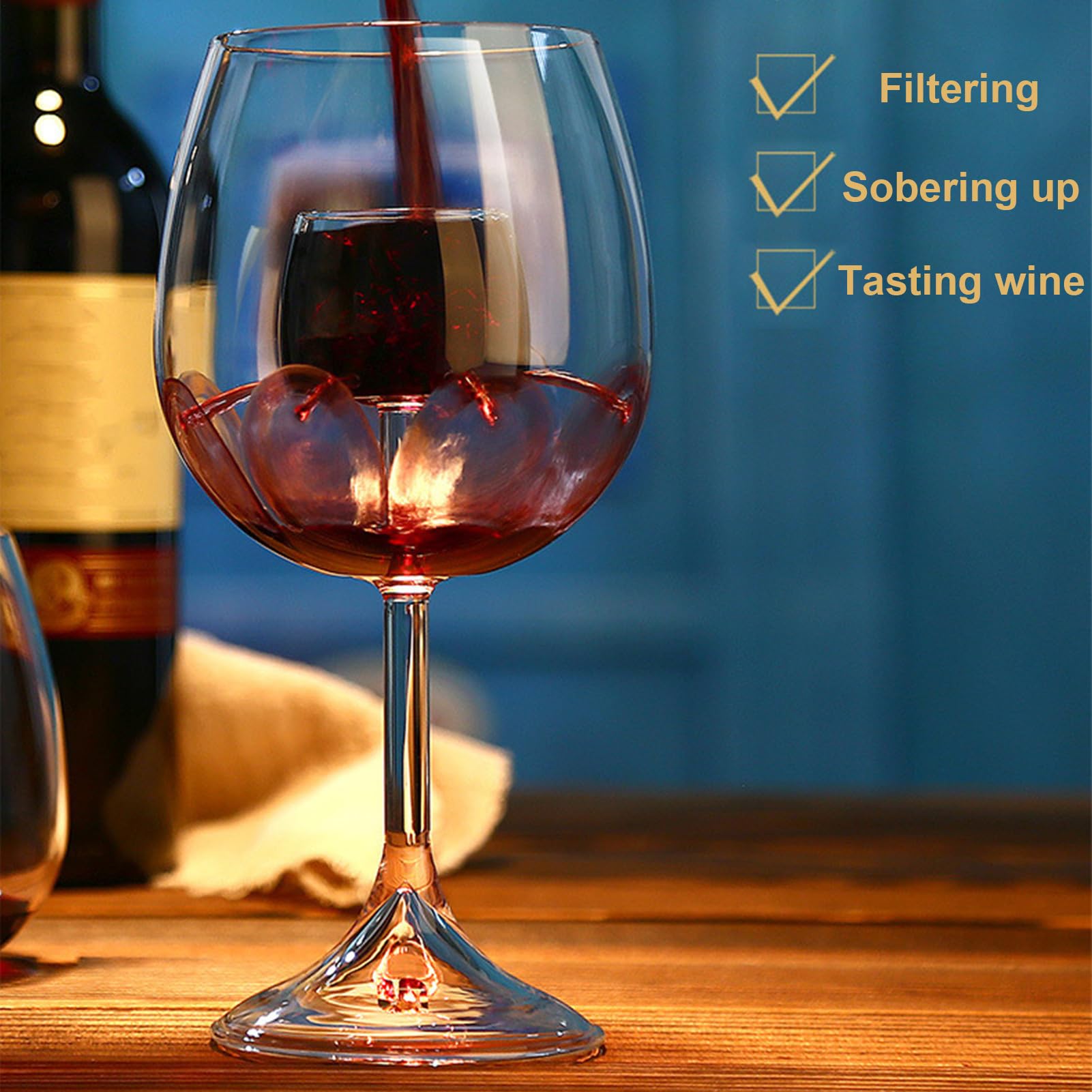 Caraffa per vino in , effetto fontana, aeratore integrato | Decanter Insufflatore Integrato Vetro Trasparente Multiuso Vino Rosso Caffè Tè per Casa Cucina Bar Party Uffici Hote