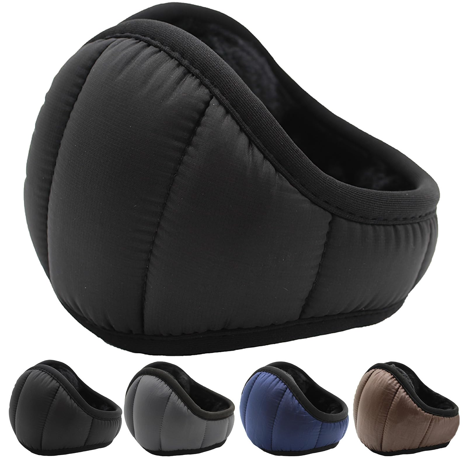 Earmuffs, Winter Earmuffs, Cold Protection, Ultra Warm Fluffy Fleece Lining, 180° Foldable, Skin-friendly, Thick Boa Knit, Ear Cover, Ear Cover, Back Arm, Compact, Stress Free, Windproof, Thermal, Adjustable, Work or School Commute, Outdoor, Unisex