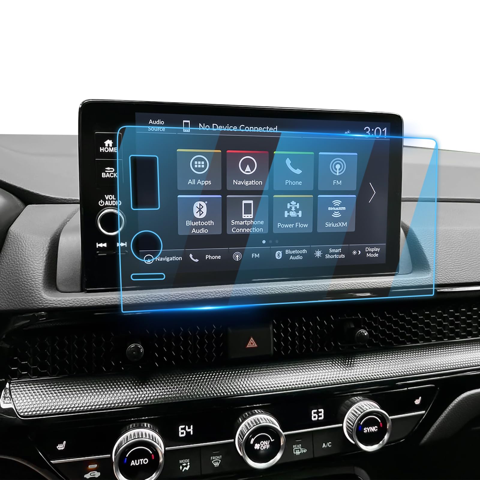 For CRV Screen Protector (WITH Track Buttons)2023-2025 CRV [EX-L/Sport/Touring/Hybrid/E:FCEV] & 2026 CRV [Sport Touring Hybrid] 9 inch Touchscreen 9H