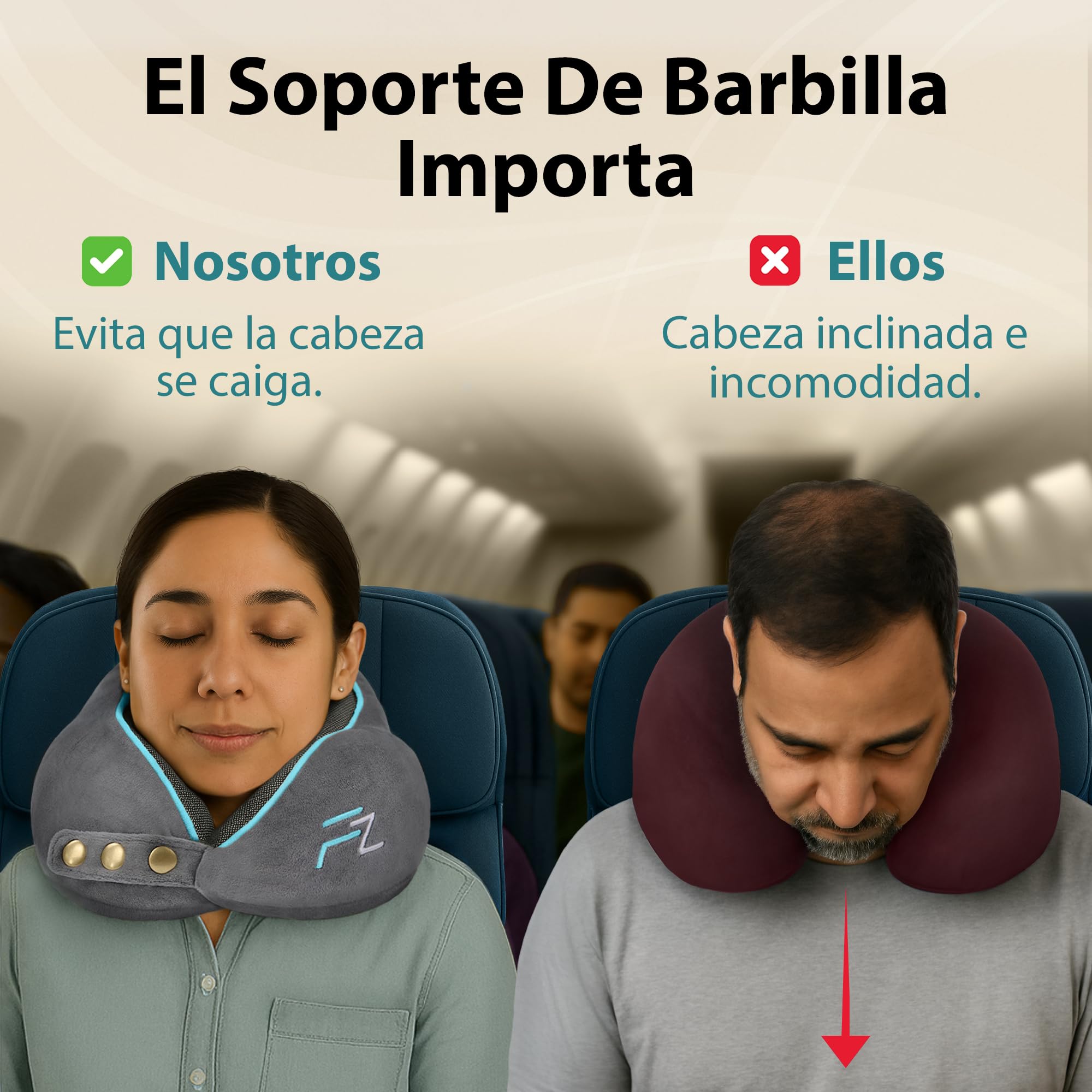 Juego de Almohadas de Viaje COMFY “Para Él y Para Ella” : Gris y Negro